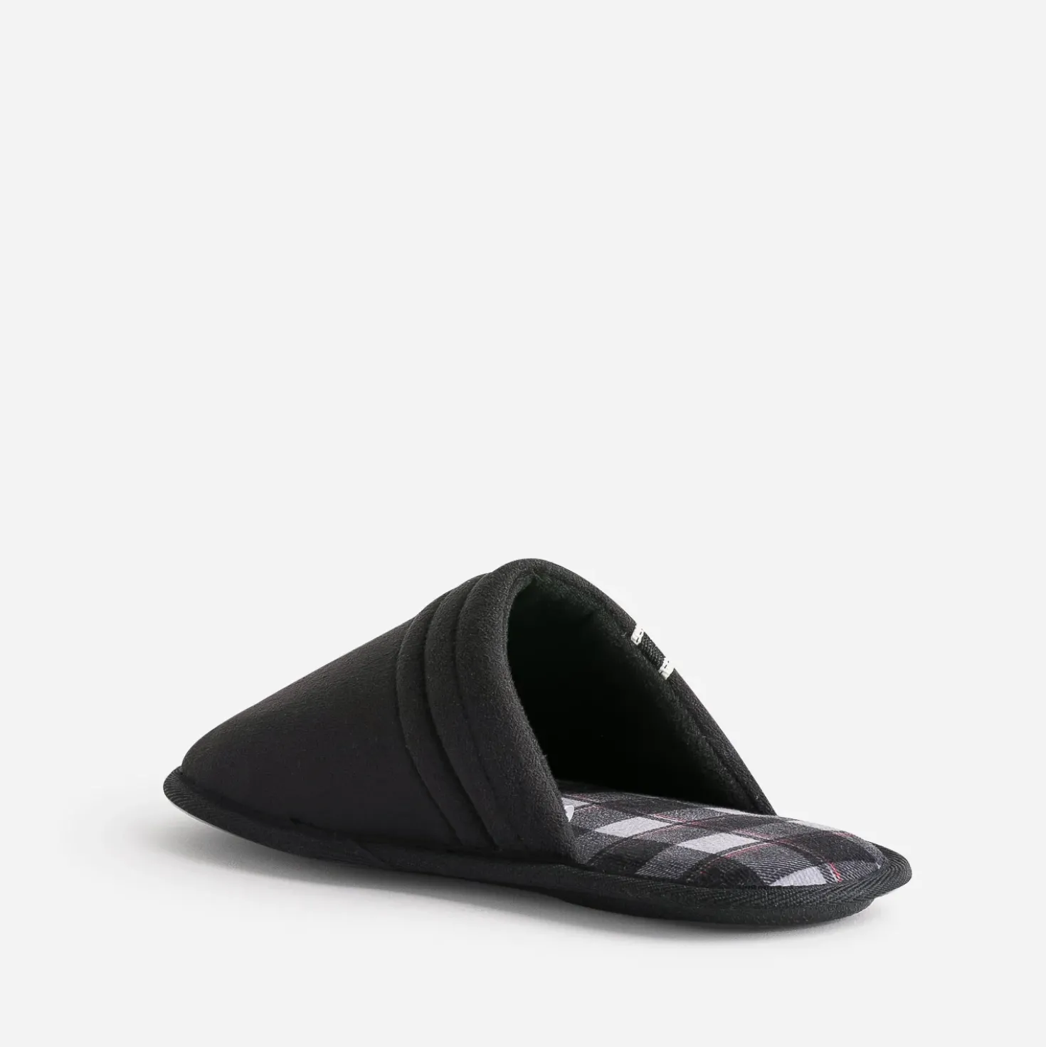 Chausson-mule noire première carreaux