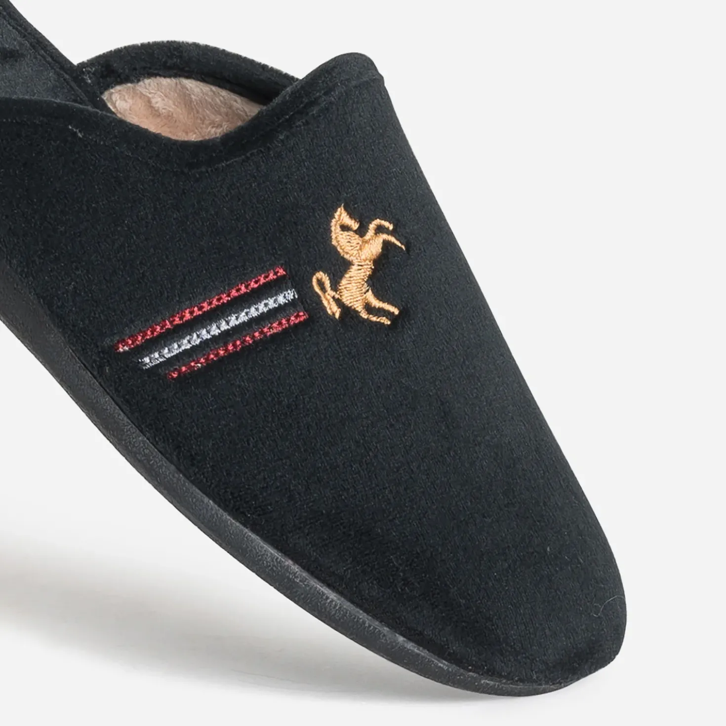 Chausson-mule noir homme