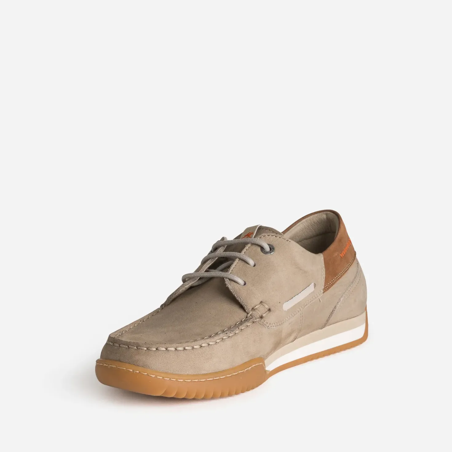 Chaussure bateau FLUCHOS taupe cuir nubuck