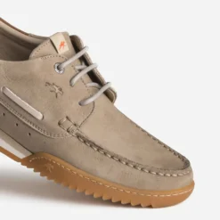 Chaussure bateau FLUCHOS taupe cuir nubuck