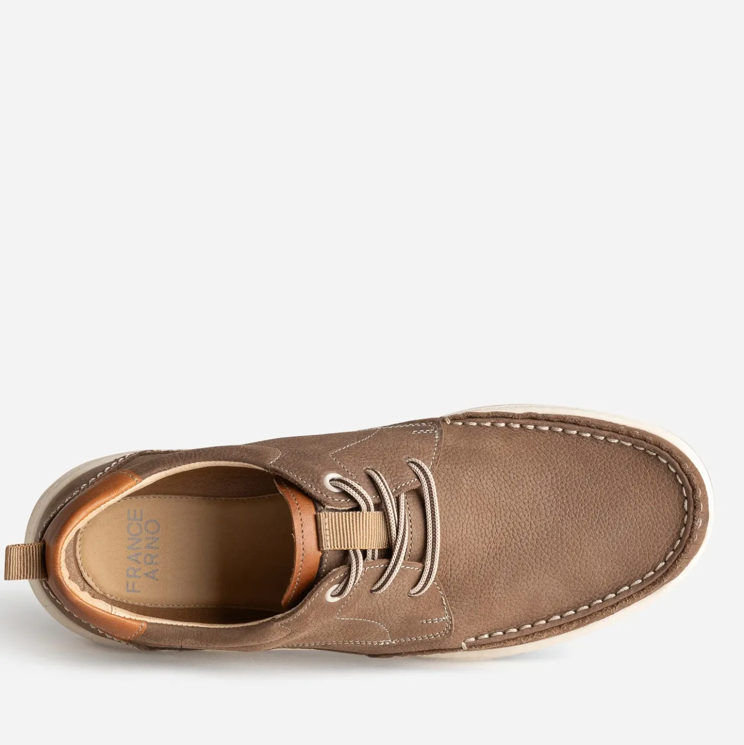 Chaussure-bateau FRANCE ARNO taupe cuir