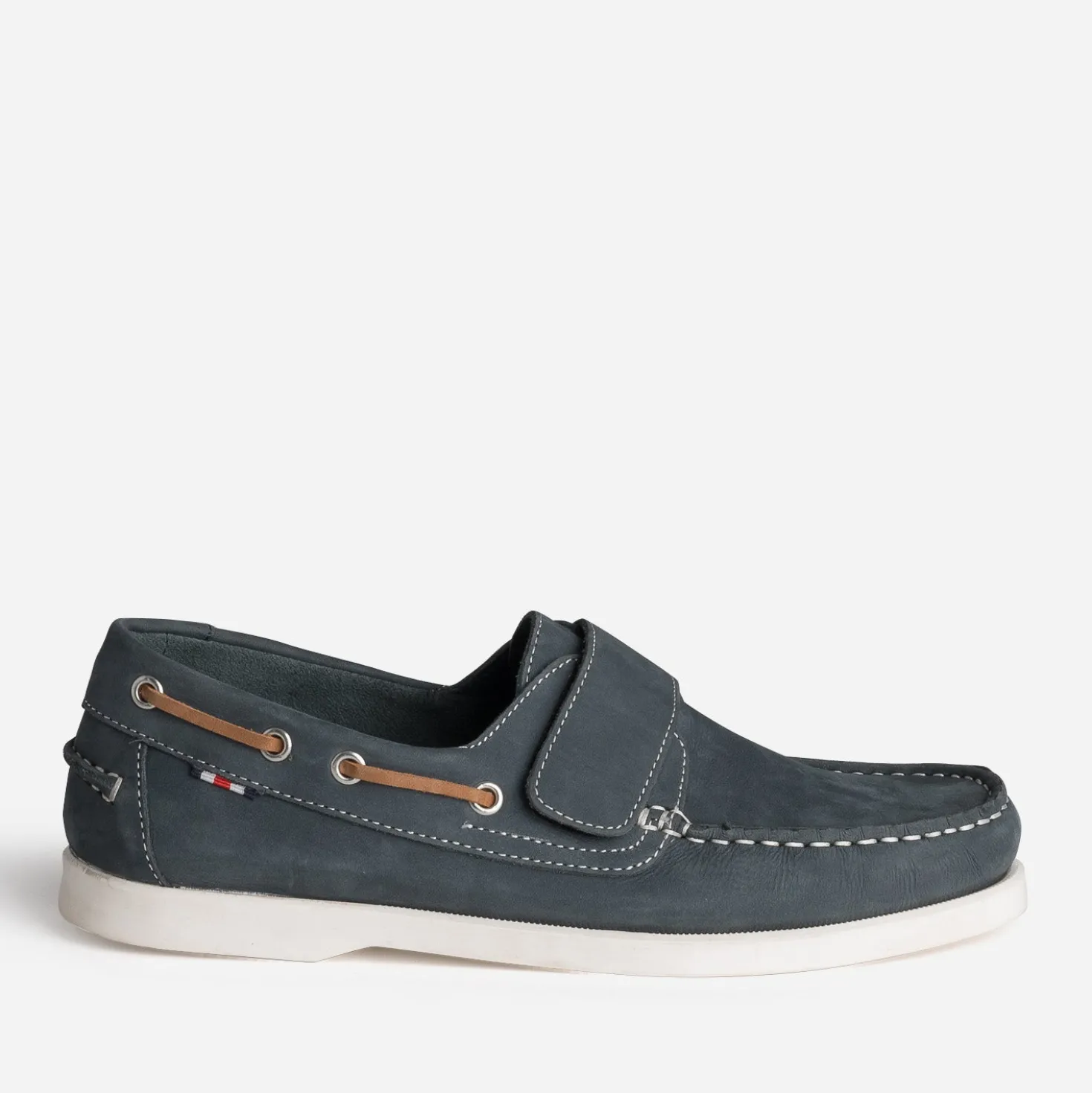Chaussure-bateau marine cuir scratch
