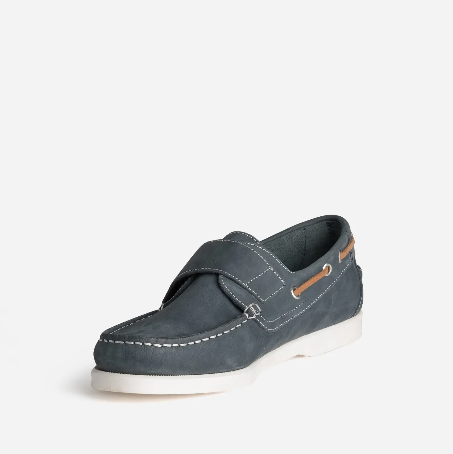 Chaussure-bateau marine cuir scratch