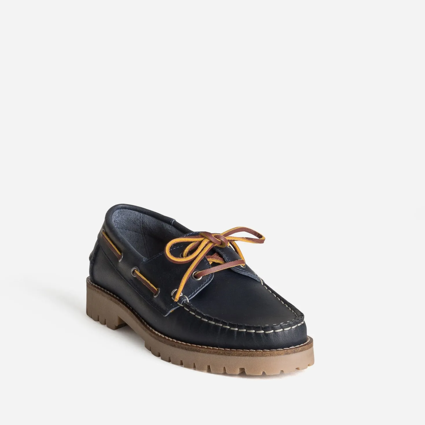 Chaussure-bateau marine cuir