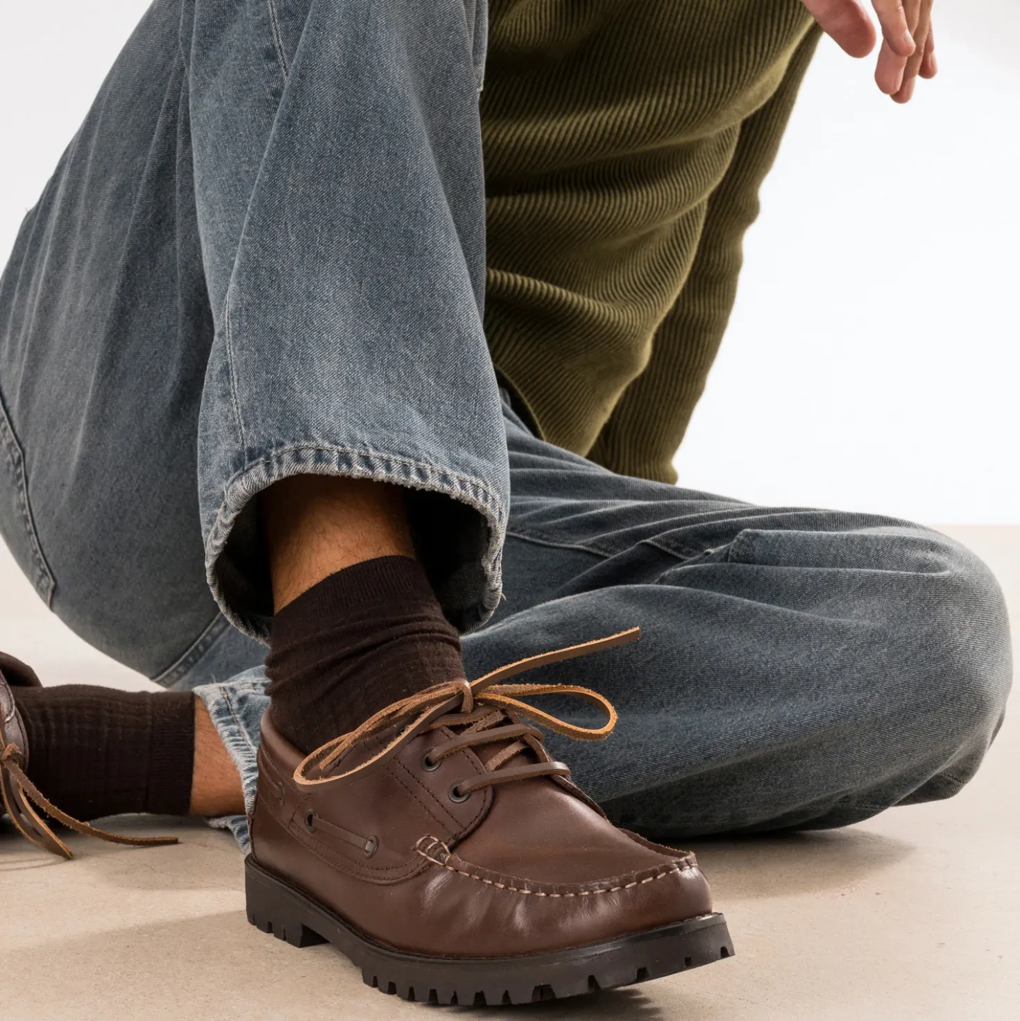 Chaussure-bateau marron cuir