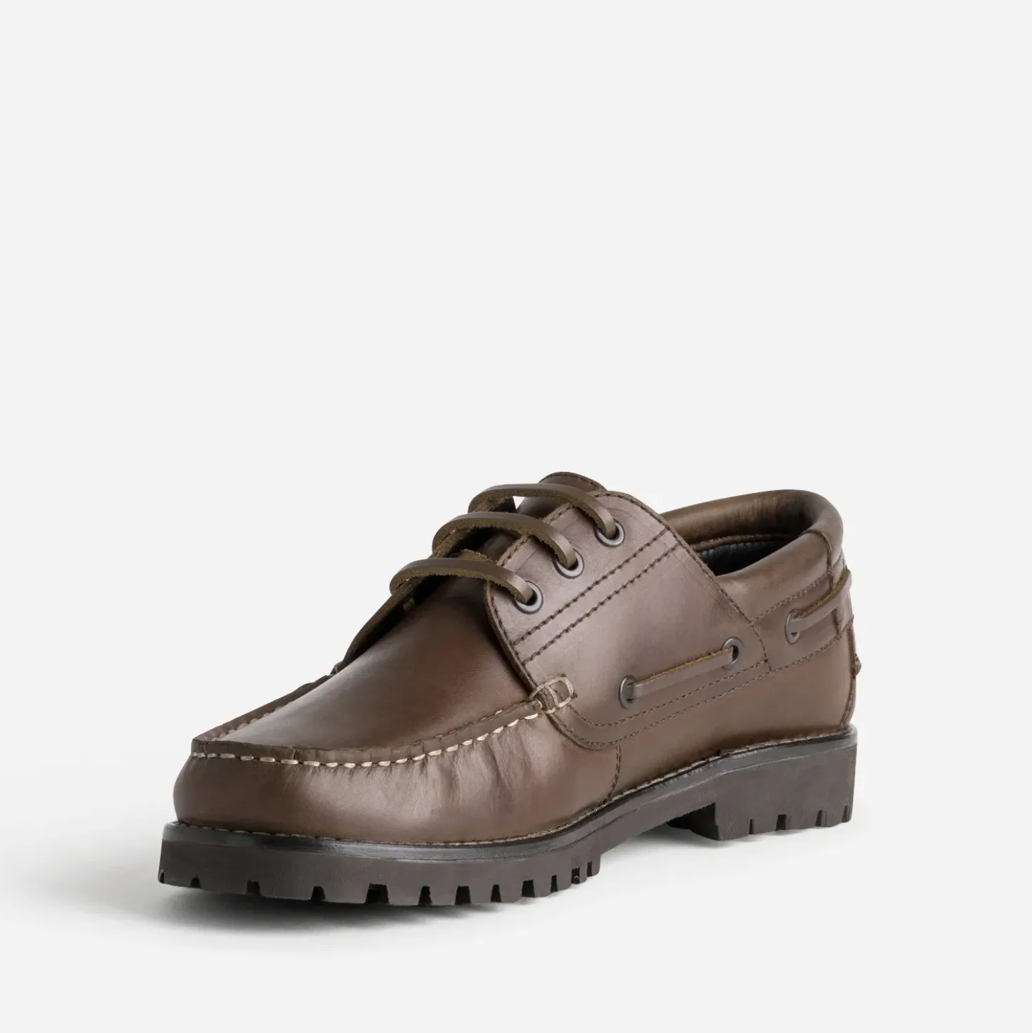 Chaussure-bateau marron cuir