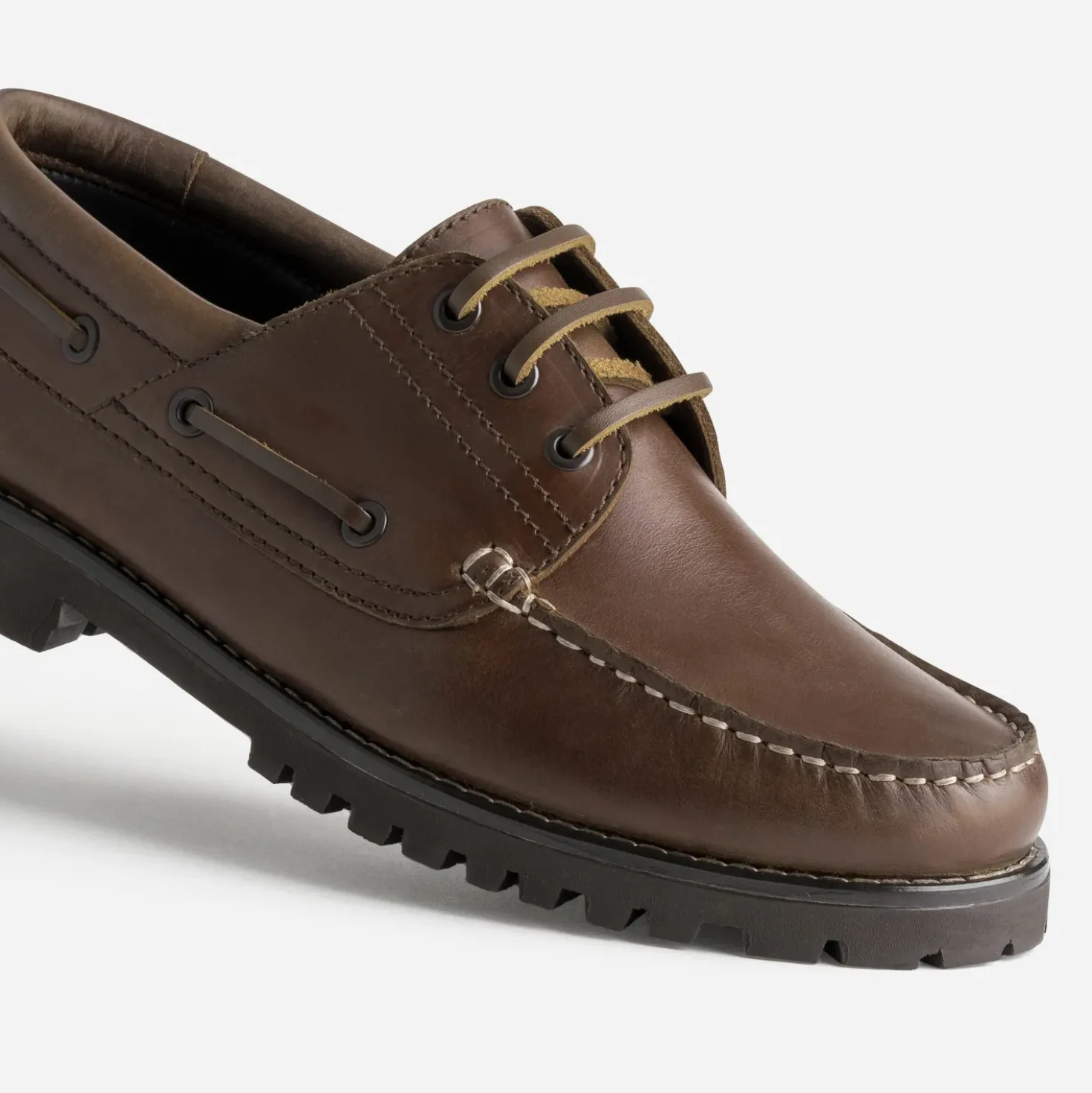 Chaussure-bateau marron cuir