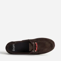 Chaussure-bateau marron cuir velours