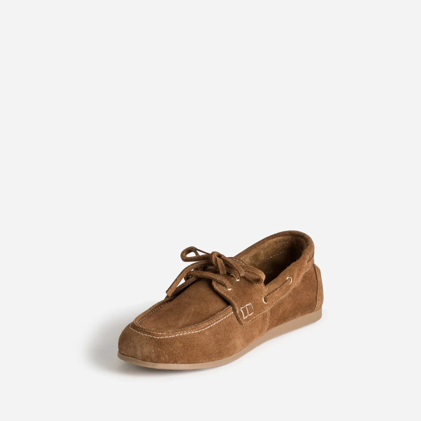 Chaussure-bateau marron cuir velours