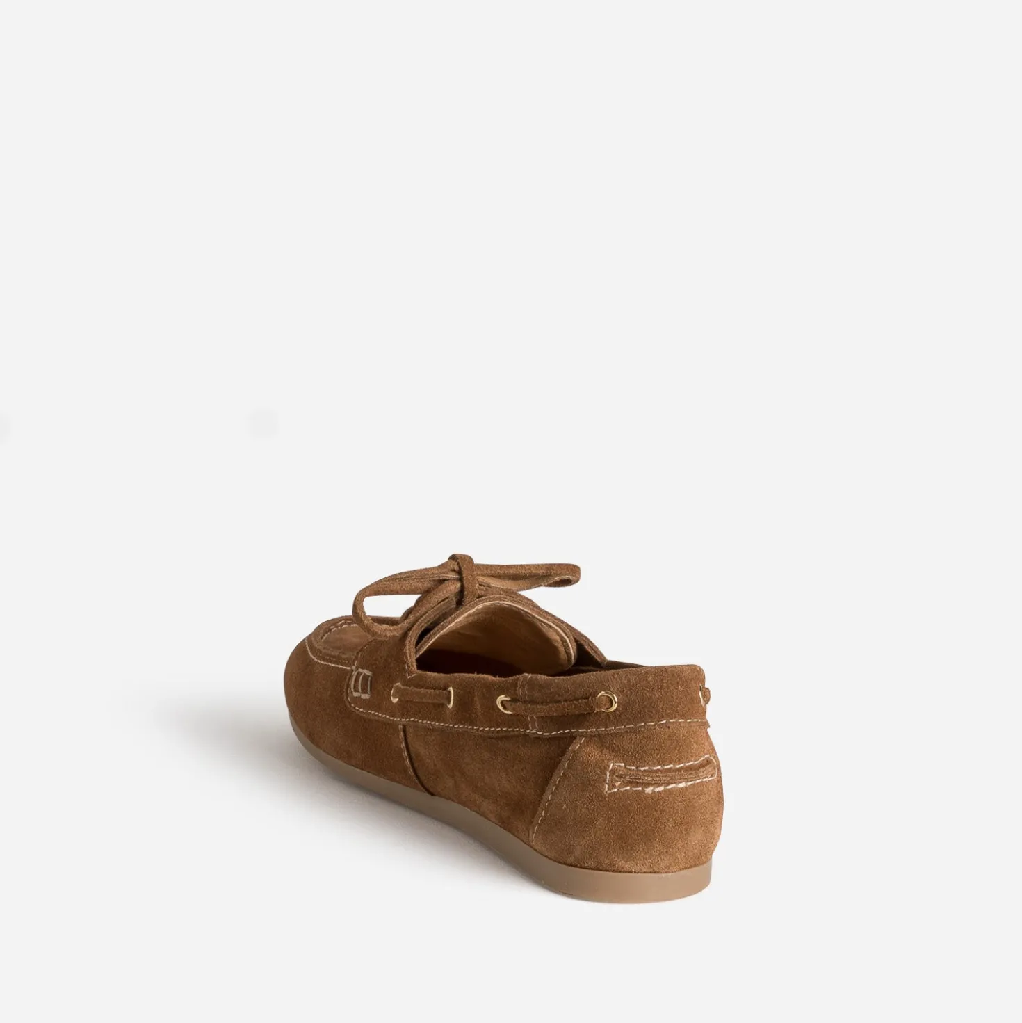 Chaussure-bateau marron cuir velours