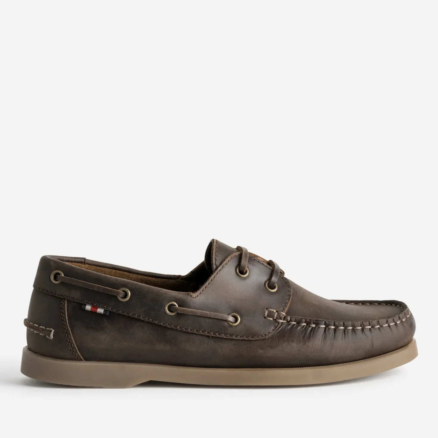 Chaussure-bateau marron en cuir