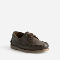 Chaussure-bateau marron en cuir