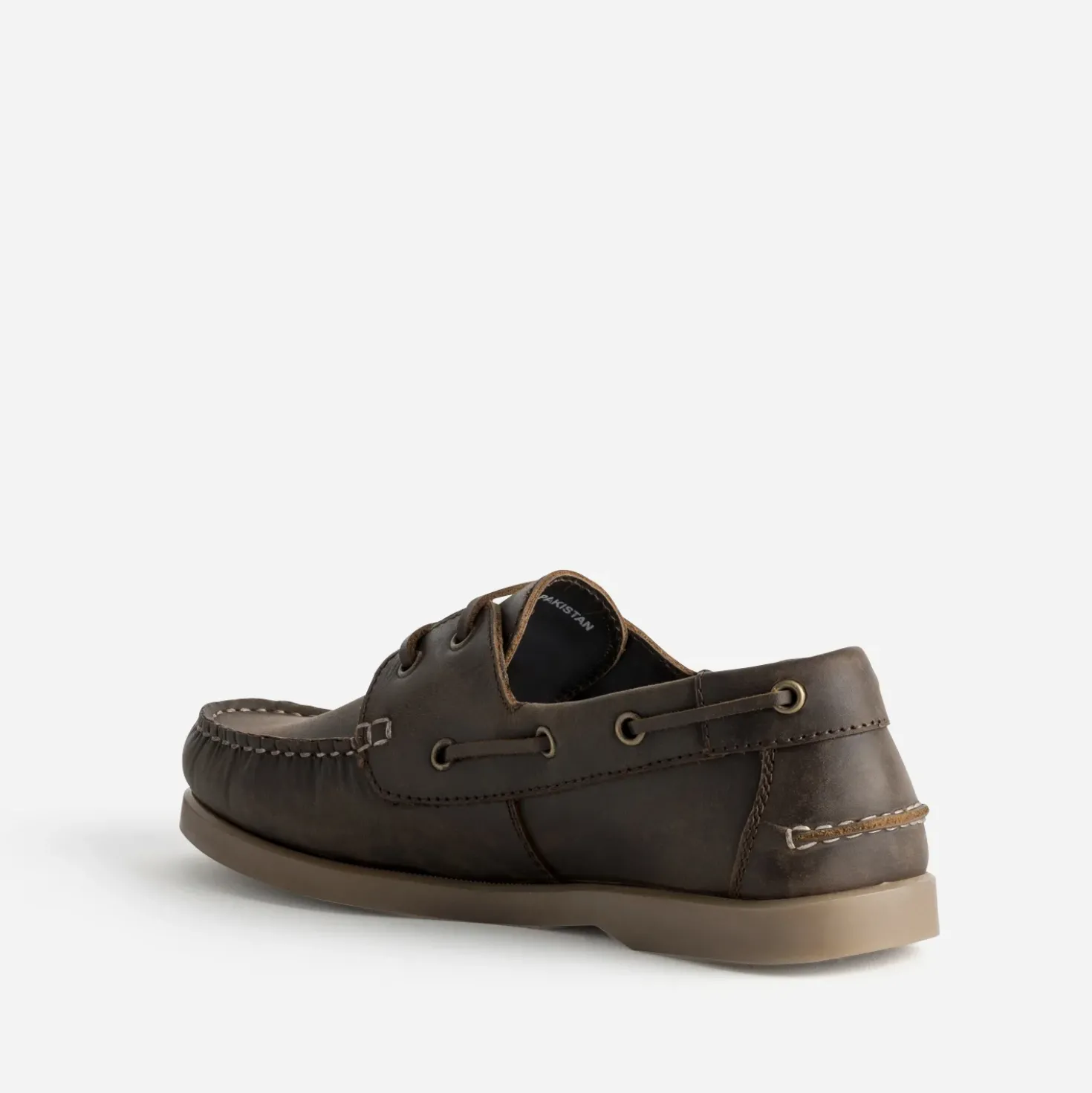 Chaussure-bateau marron en cuir