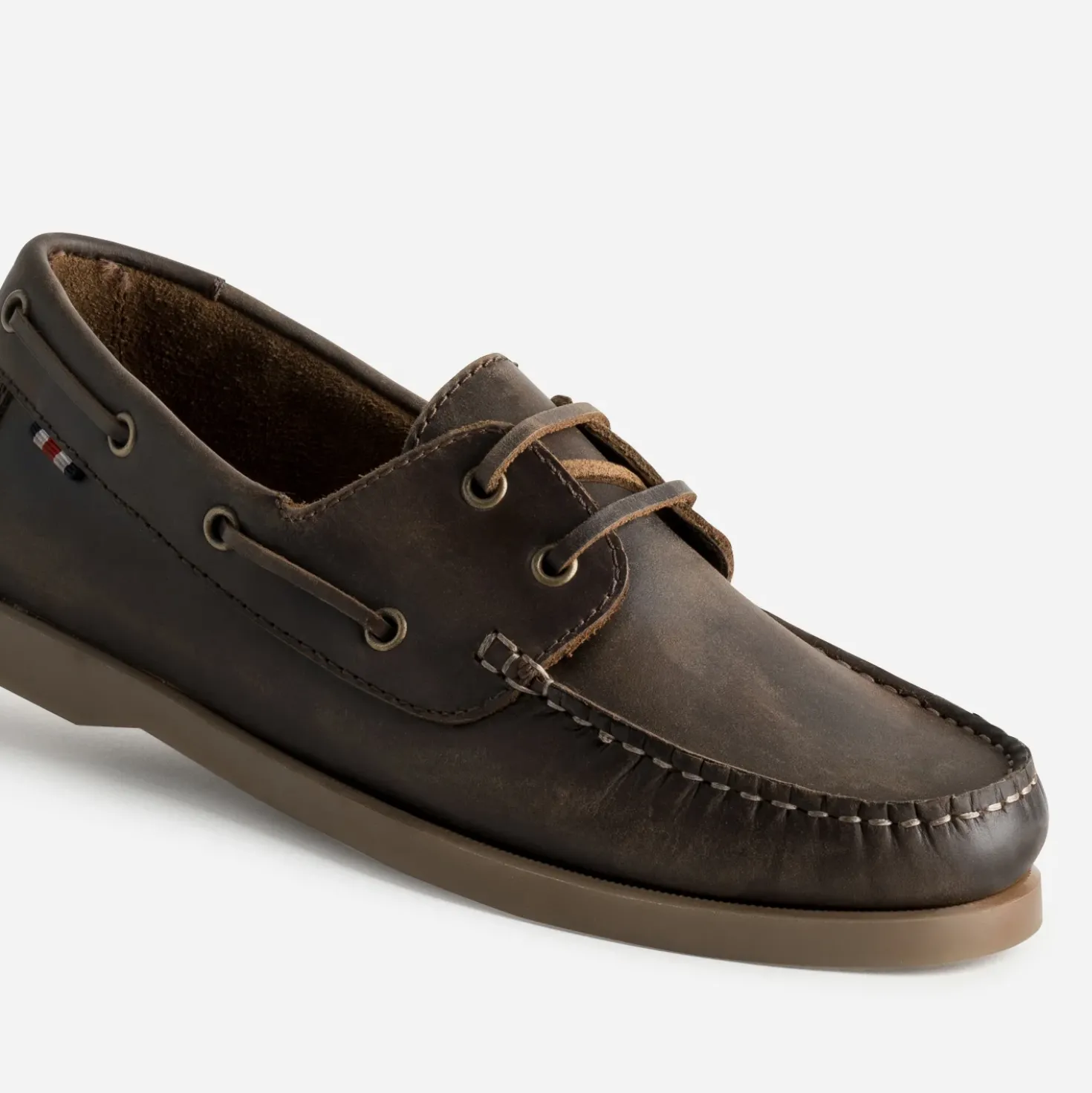 Chaussure-bateau marron en cuir
