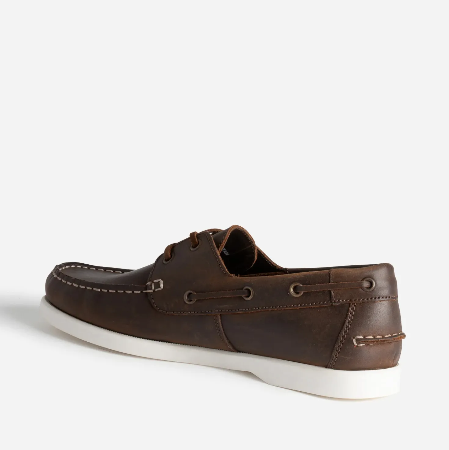 Chaussure-bateau marron foncé en cuir