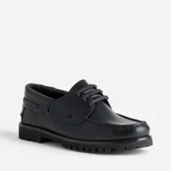 Chaussure-bateau noir cuir