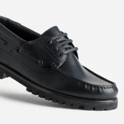 Chaussure-bateau noir cuir