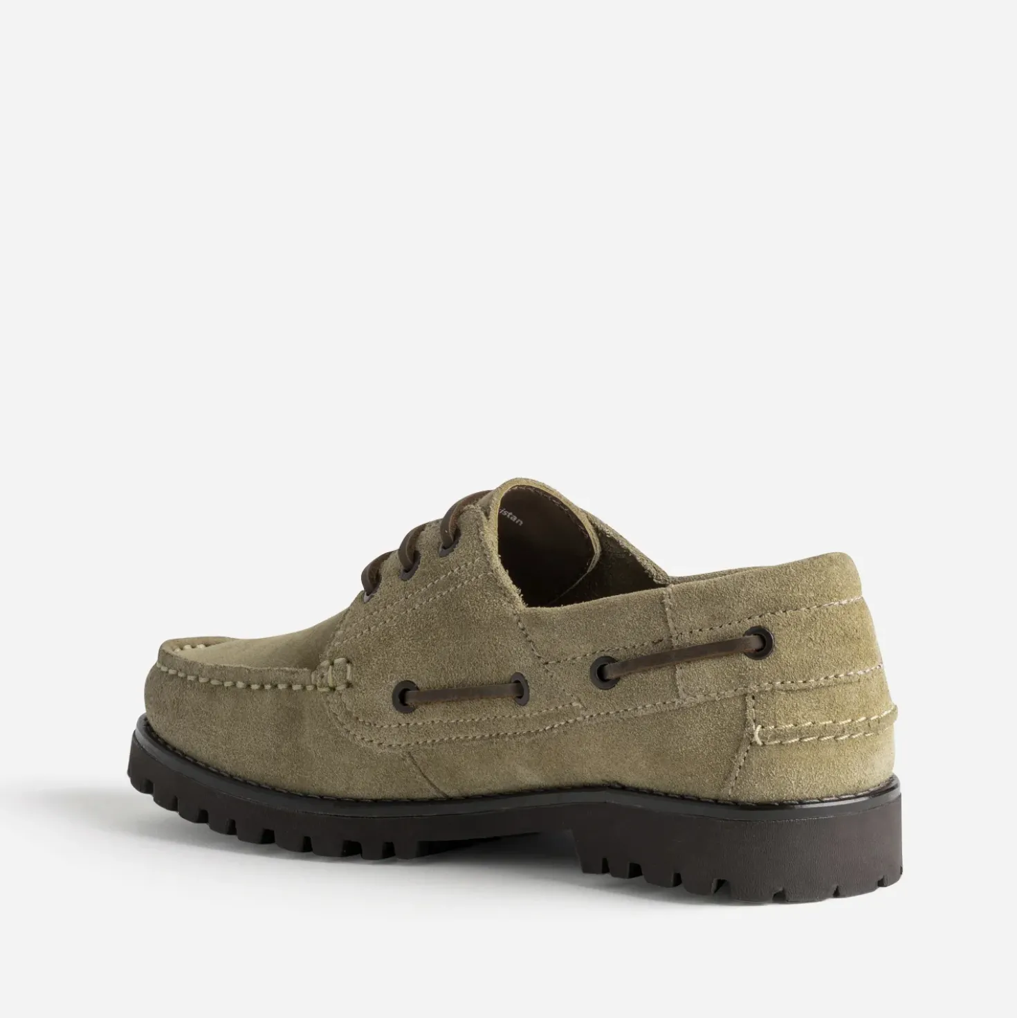 Chaussure-bateau taupe cuir velours