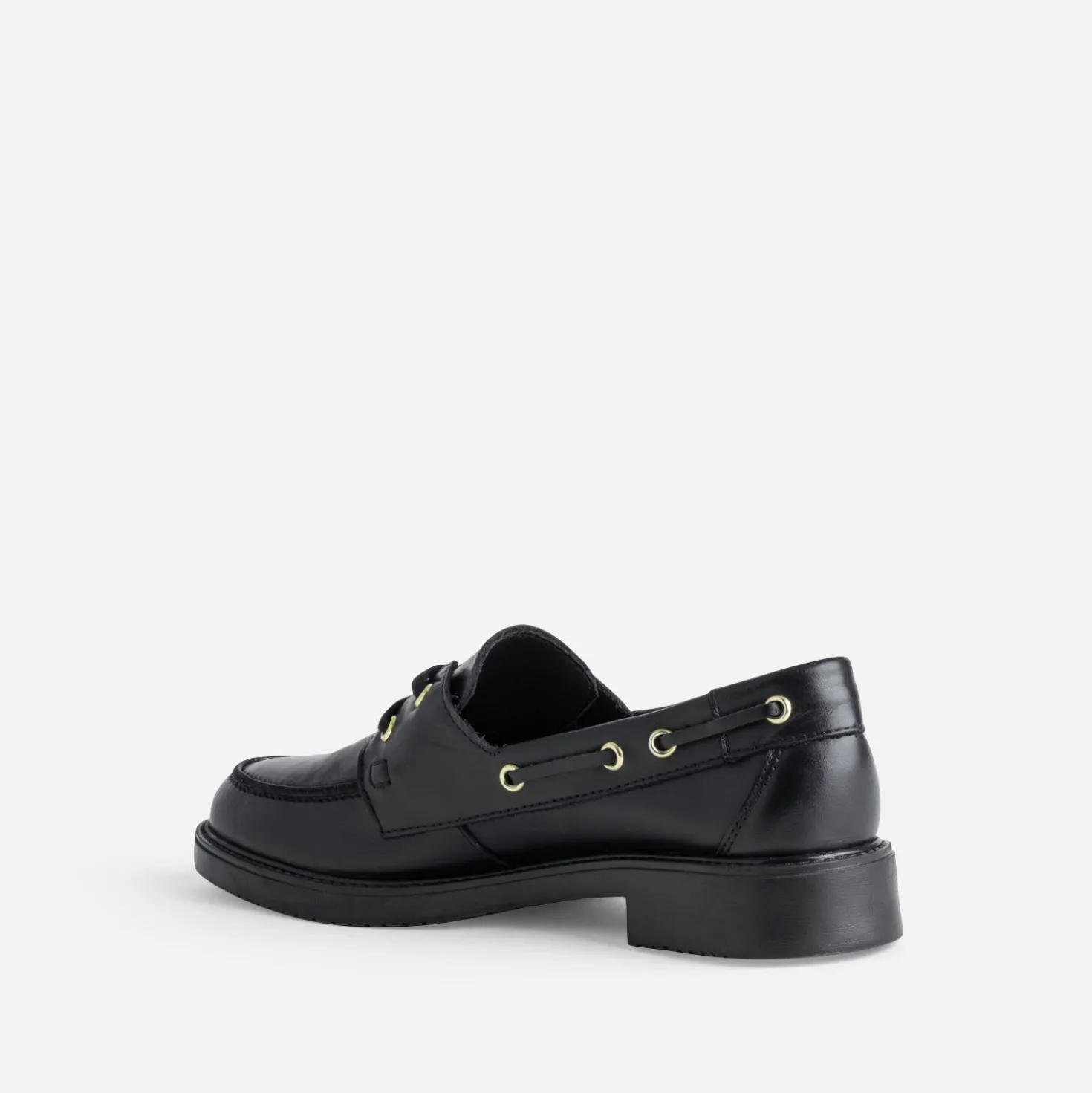 Chaussures bateau noir cuir