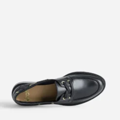 Chaussures bateau noir cuir