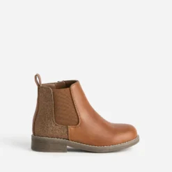 Chelsea boots BUGGY camel à détails pailletés