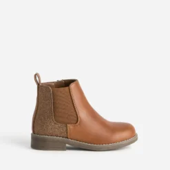Chelsea boots BUGGY camel à détails pailletés