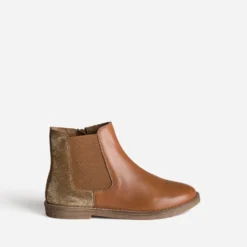 Chelsea boots BUGGY camel et doré cuir