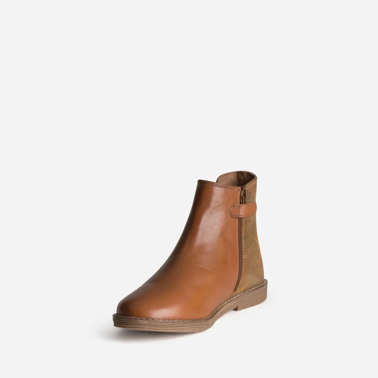 Chelsea boots BUGGY camel et doré cuir