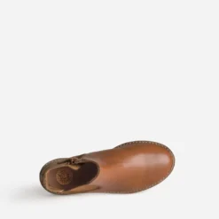 Chelsea boots BUGGY camel et doré cuir