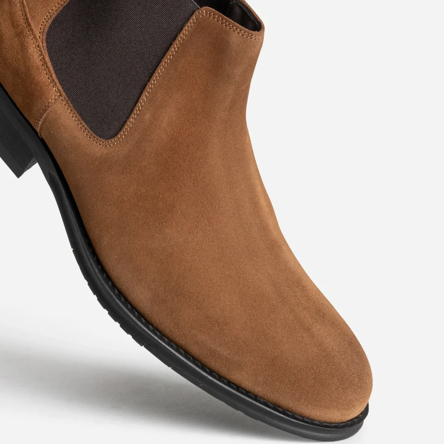 Chelsea boots camel cuir velours