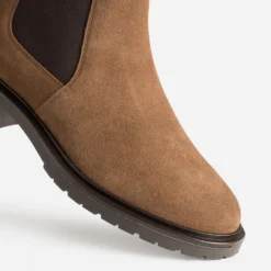 Chelsea boots camel cuir velours