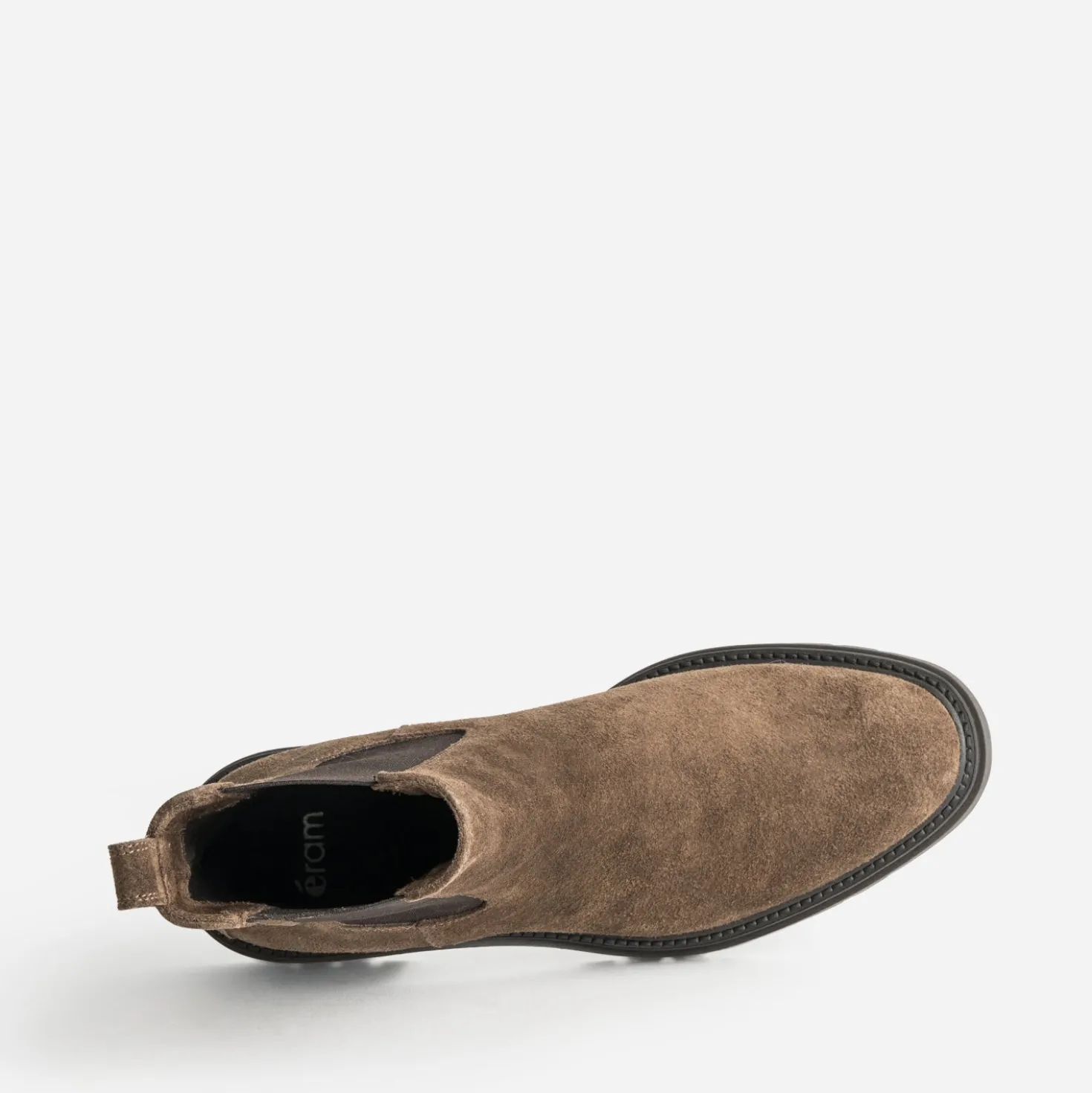 Chelsea boots camel cuir velours semelle crantée