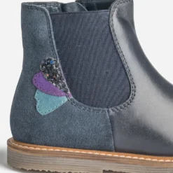 Chelsea boots éco-conçu BUGGY marine en cuir