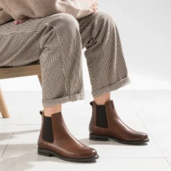Chelsea boots cognac cuir