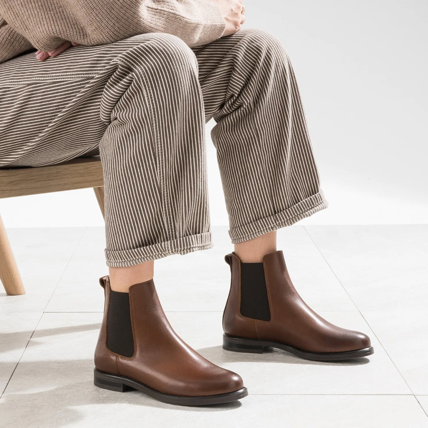 Chelsea boots cognac cuir