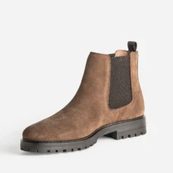 Chelsea boots cognac cuir velours