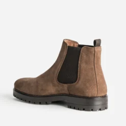 Chelsea boots cognac cuir velours