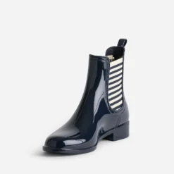 Chelsea boots de pluie IGOR marine élastiques rayés