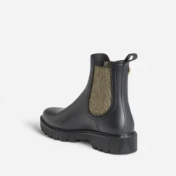 Chelsea boots de pluie IGOR noir et pailleté