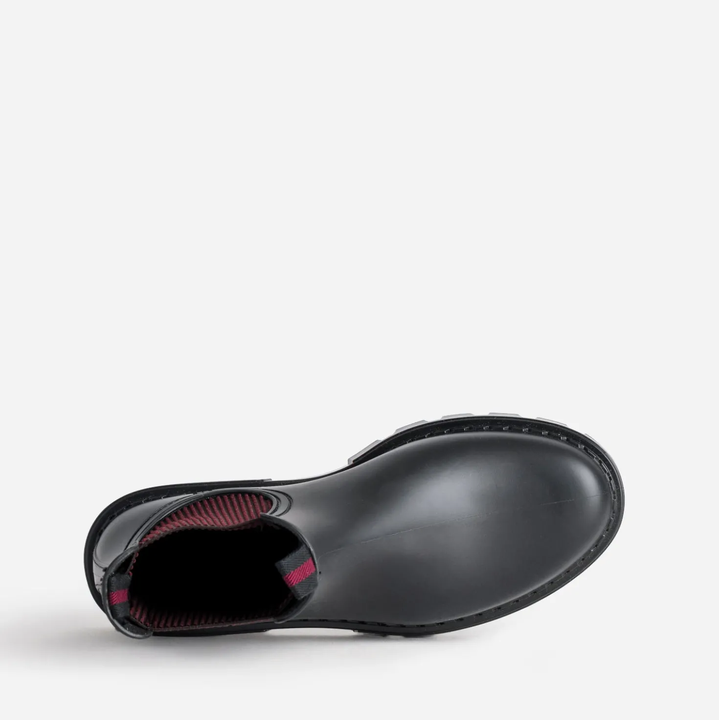 Chelsea boots de pluie IGOR noir et bordeaux