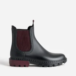 Chelsea boots de pluie IGOR noir et bordeaux