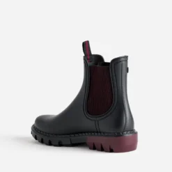 Chelsea boots de pluie IGOR noir et bordeaux