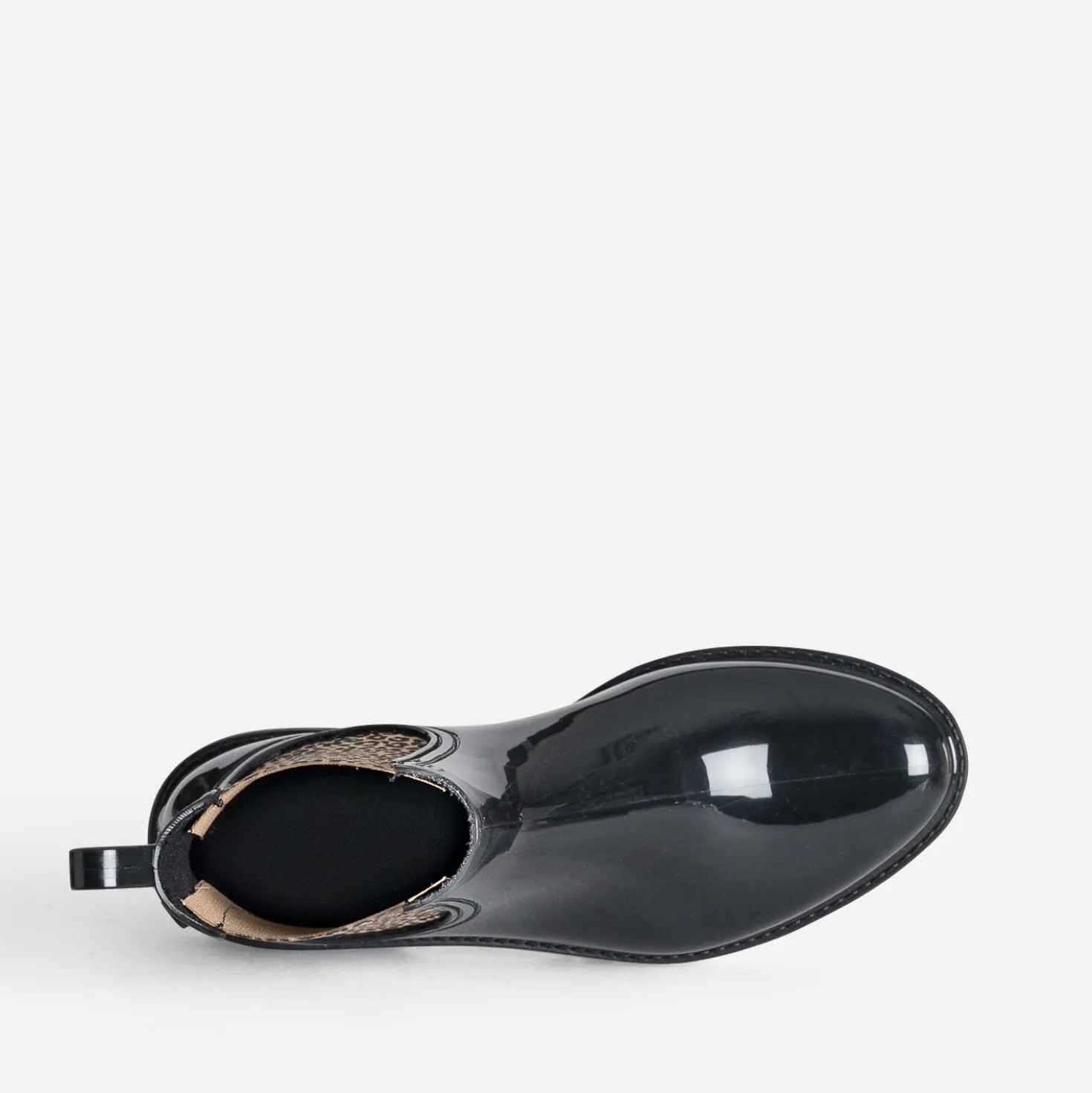 Chelsea boots de pluie IGOR noir détails léopard