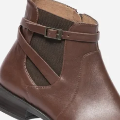 Chelsea boots ERAM FLEX cognac en cuir avec bride