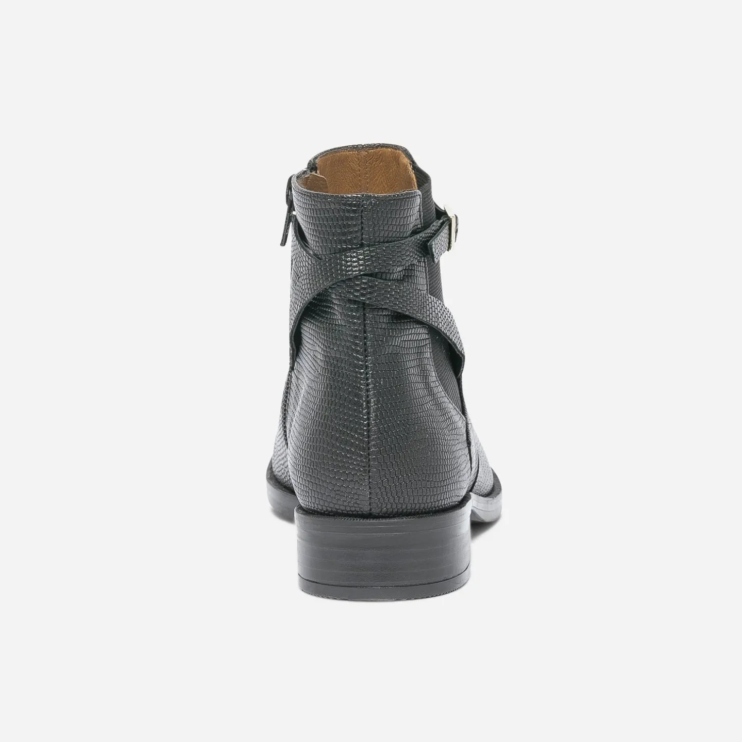 Chelsea boots ERAM FLEX noir cuir embossé à bride