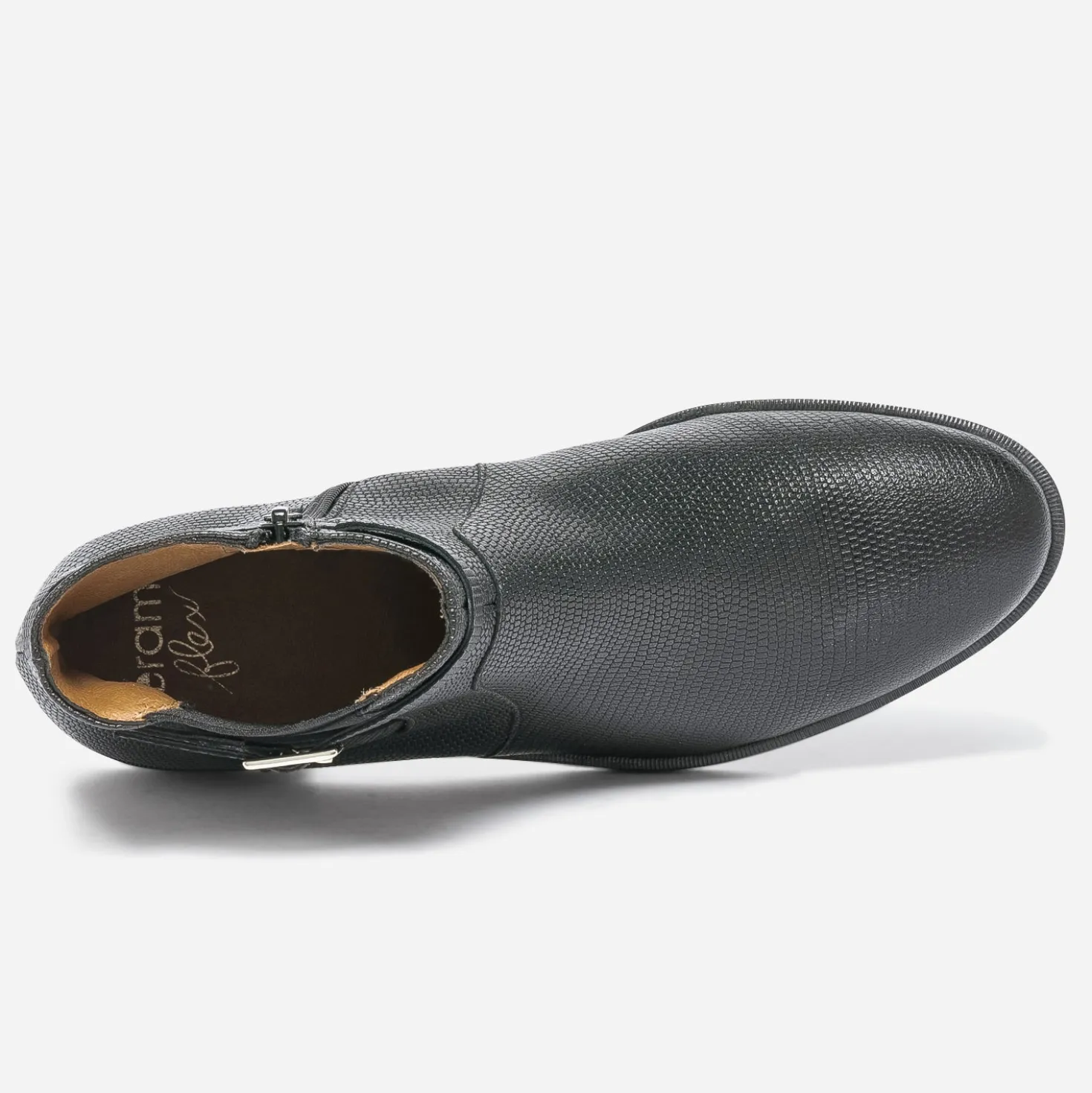 Chelsea boots ERAM FLEX noir cuir embossé à bride