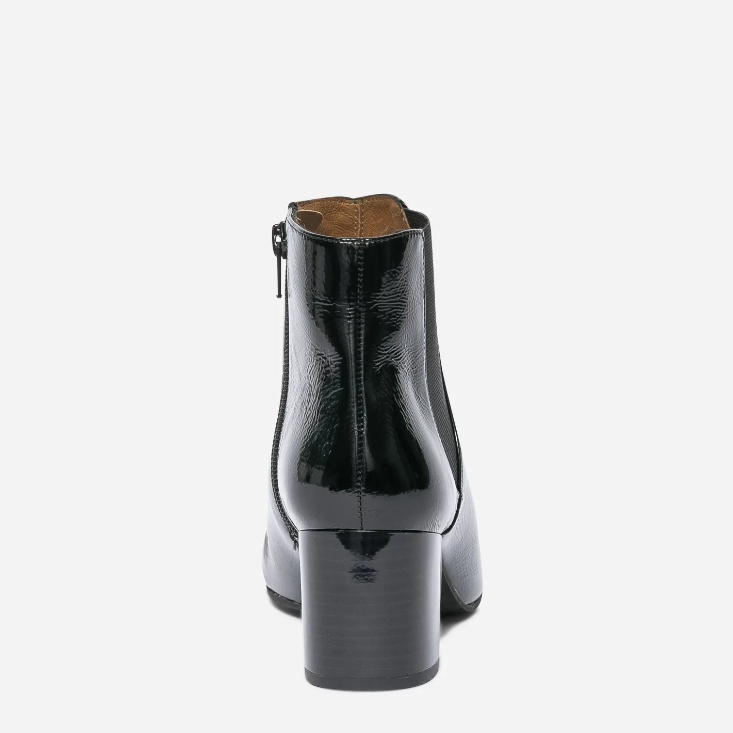Chelsea boots ERAM FLEX noir en cuir verni