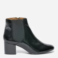 Chelsea boots ERAM FLEX noir en cuir verni