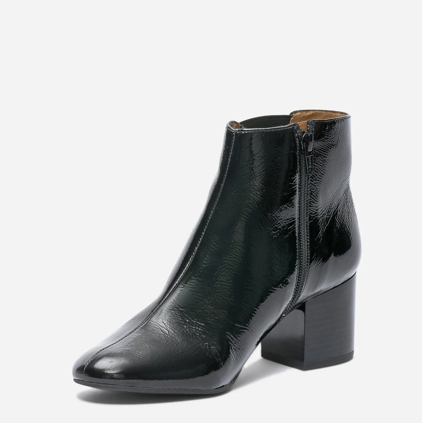 Chelsea boots ERAM FLEX noir en cuir verni