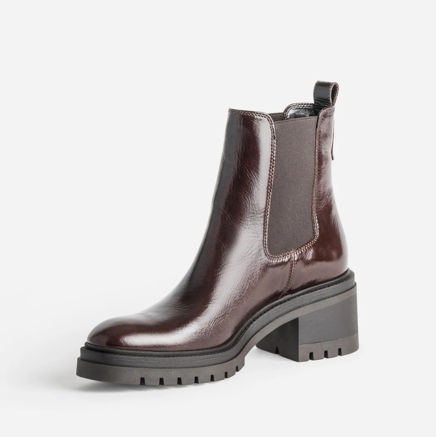 Chelsea boots marron cuir glacé